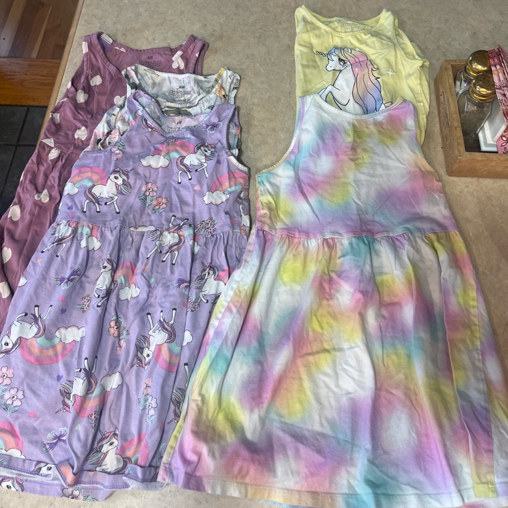 Set of 5 H&M dresses 4/5T Great condition no stains, lightly used sf /pf home - Picture 4 of 8